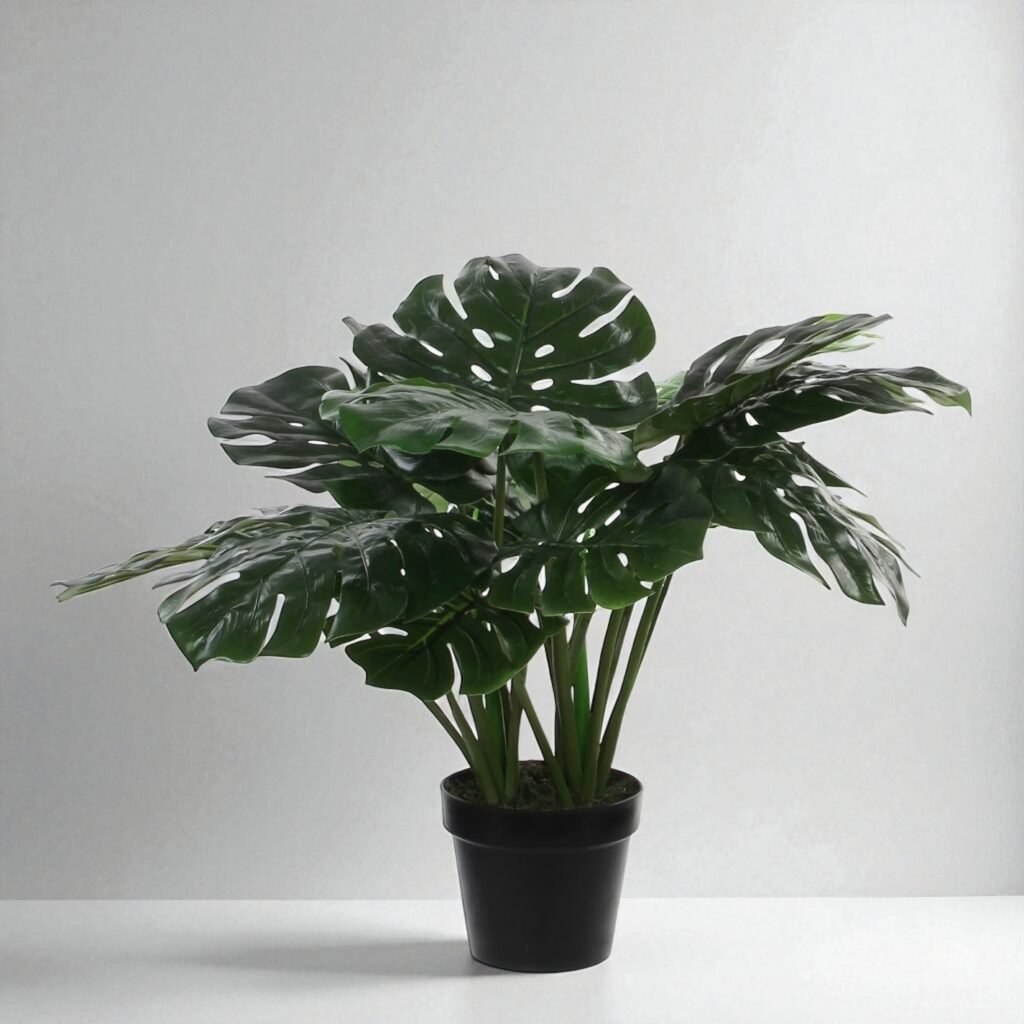 Artificial Monstera in Black Pot – 60 cm