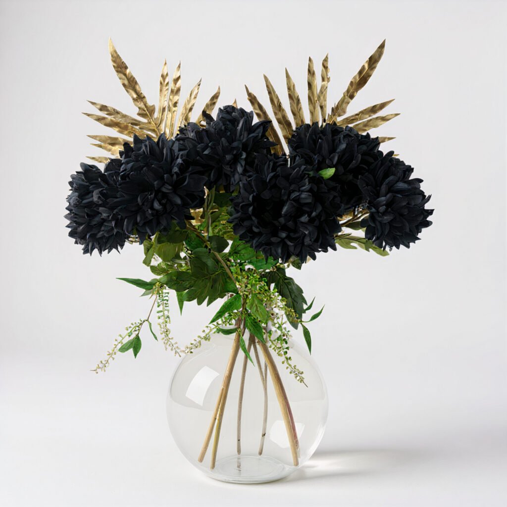 Black Chrysanthemum Arrangement