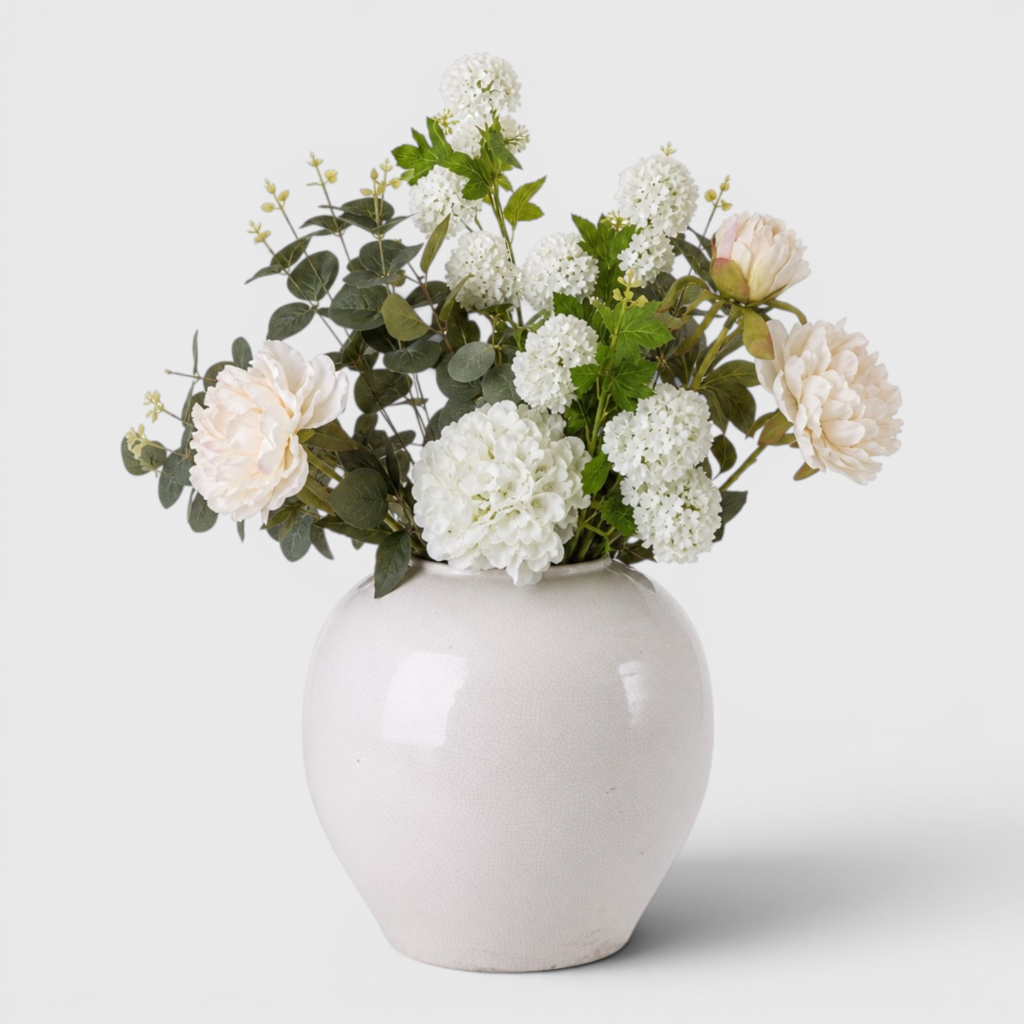White Hydrangea & Peony Arrangement