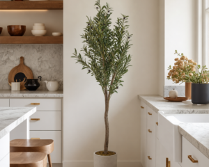 Large Artificial Natural Look Olive Tree with Wooden Trunk