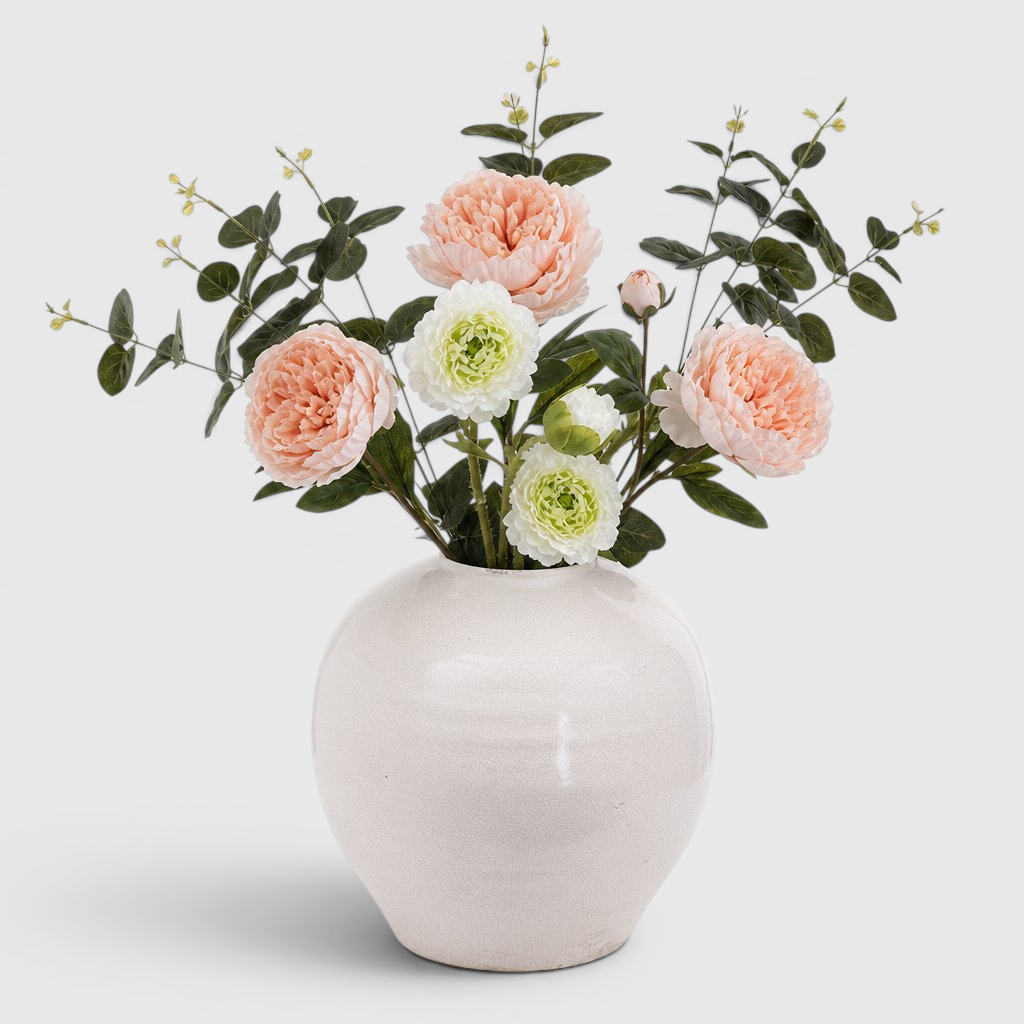 Peach Peony & Ranunculus Arrangement